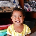 Little girl in Bali laundry.