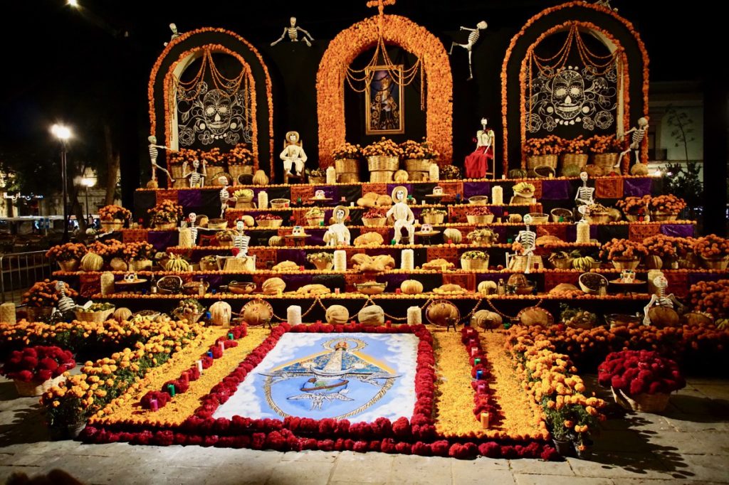 Altar celebrating life of someone during Dia de los Muertos, Oaxaca.