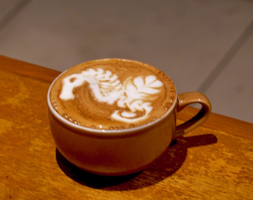James poured us a dragon, free-hand