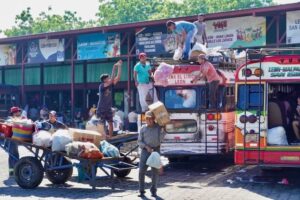 Loading a bus!